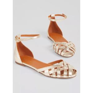 LK Bennett Bianca Leather Cage Front Flat Sandals